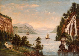 View of Hudson with Waterfalls