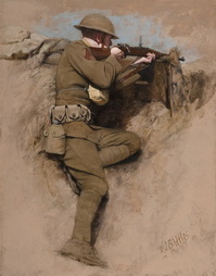 At the Parapet-A Marine and His Rifle, 1918