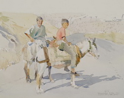 Kurdish Young Men and Burros