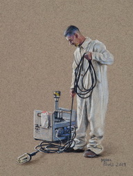 Marine in White Coveralls