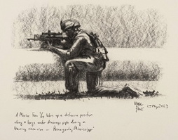 A Marine from 1/24 takes up a defensive position