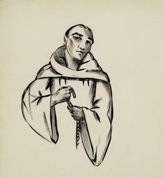 Drawing, Untitled (Man in a long robe...