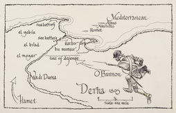 Drawing, Map-Assault on Derna