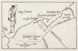 Drawing, Map-Shipbuilding at Sackets Harbor