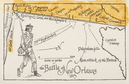Drawing, Map-Repulse of the Highlanders 
