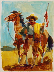 MEXICAN LANCER (watercolor) 