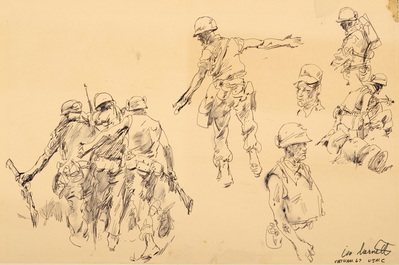 Sketches of Marines in Action
