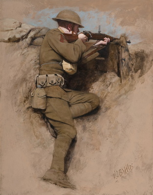 At the Parapet-A Marine and His Rifle, 1918