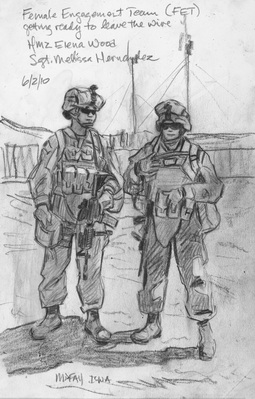 Female Engagement Team (FET) getting ready to leave the wire