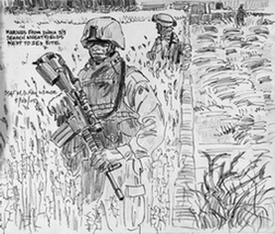 Marines from India 3/3 Search Wheatfields Next to IED Site