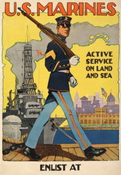 U.S. Marines; Active Service on Land and Sea; Enlist at