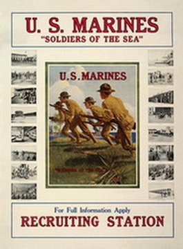 U.S. Marines; Soldiers of the Sea; For Full Information Apply Recruiting Station