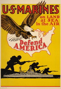 U.S. Marines; on Land, at Sea, in the Air; Defend America