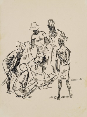 Loudermilk Drawing With His Audience