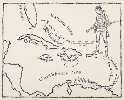 Drawing, First Flag Raising Nassau 1778