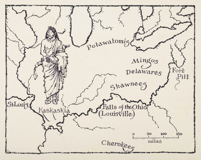 Drawing, Row Galley Ohio River 1782