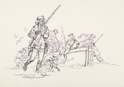 Drawing for Landing at New Providence