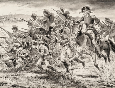 Drawing for Capt Ward Marston USMC and his Marines at Santa Clara, 2 Jan 1947