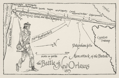 Drawing, Map-Repulse of the Highlanders 