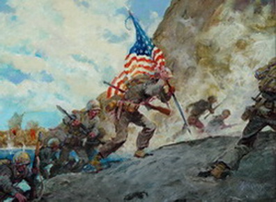 The First Flag Raising on Green Beach
