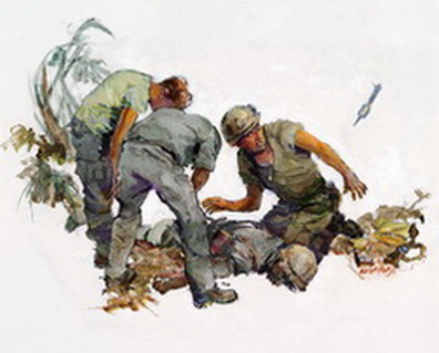 4 Figure Vignette VN Corpsman Donald Ballard Took The Grenade - It Was a Dud. He Got Up and Walked Away. MOH