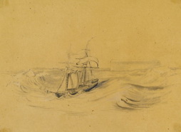 USS Porpoise in a Gale