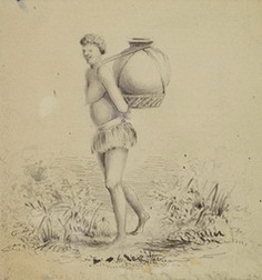 Fiji Woman Carrying Water