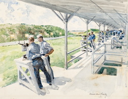 BLUE JACKETS AT SMALL ARMS RANGE