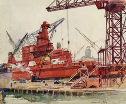 Battleship Indiana under Construction