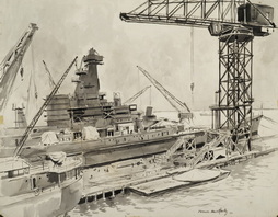 USS Indiana under Construction