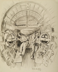 Gunners at Side Turrets of a Martin Bomber