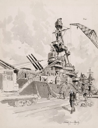 USS LOUISVILLE ARMED SHIPS SHORTLY BEFORE SAILING