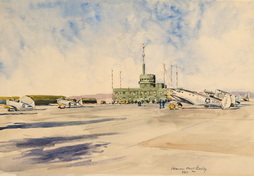 OPERATIONS BUILDING, PLANES IN FOREGROUND