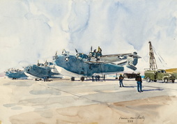 THREE PB2YS STANDING IN  LINE