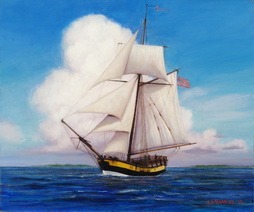 Sloop Providence Under Sail
