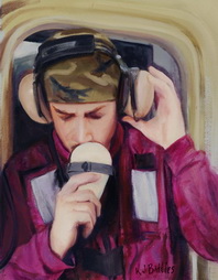 A Grape on the Phone During Refuel at Sea
