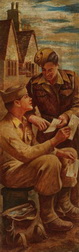 Two Soldiers Reading Mail