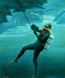 Scuba Diver Under The Ice, North Pole