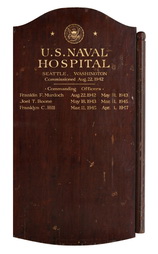 Naval Hospital Seattle Leadership Plaque