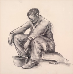 A Figure with Head Resting on His Knees