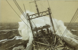 Submarine in Tender in Gale, Tasmania