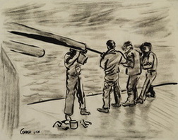 Sailors Clean 8 Inch Gun