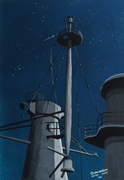 After Control Tower and Main Mast at Night