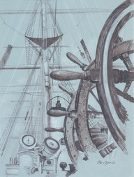 Ships Wheel & Mast