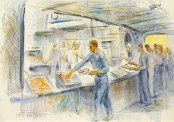 Chow Line Aboard the USS Essex