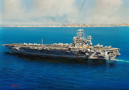 USS George Washington in New York Harbor...