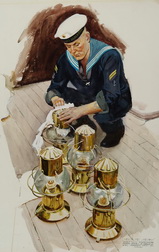 Gorch Fock Polishing Brass Ship Lamps