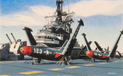 PANTHER JETS-W/FOLDED WINGS ON FLIGHT DECK