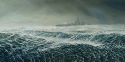 USS New Jersey in Typhoon