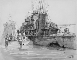 Torpedoed Destroyer